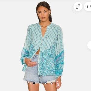 SPELL X REVOLVE Utopia Blouse in pacific, medium